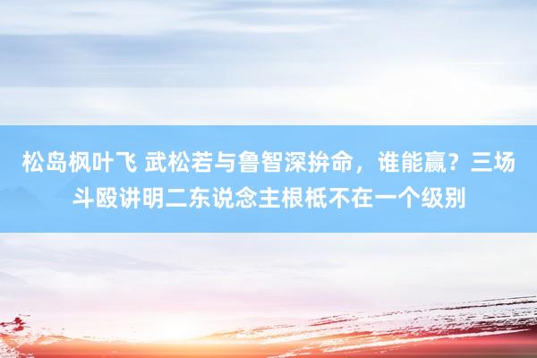 松岛枫叶飞 武松若与鲁智深拚命，谁能赢？三场斗殴讲明二东说念主根柢不在一个级别