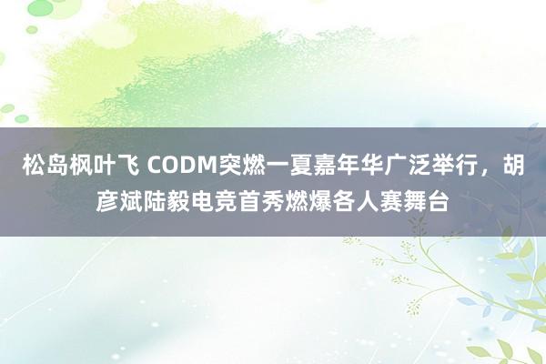 松岛枫叶飞 CODM突燃一夏嘉年华广泛举行，胡彦斌陆毅电竞首秀燃爆各人赛舞台