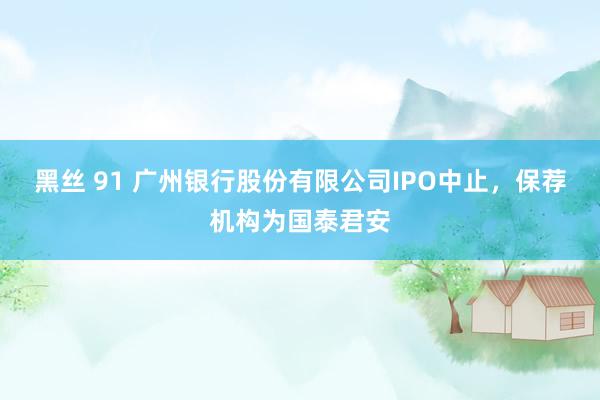 黑丝 91 广州银行股份有限公司IPO中止，保荐机构为国泰君安