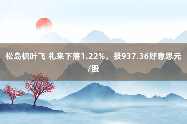 松岛枫叶飞 礼来下落1.22%，报937.36好意思元/股