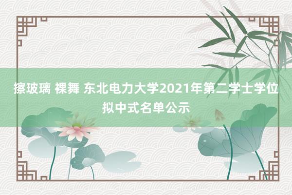 擦玻璃 裸舞 东北电力大学2021年第二学士学位拟中式名单公示