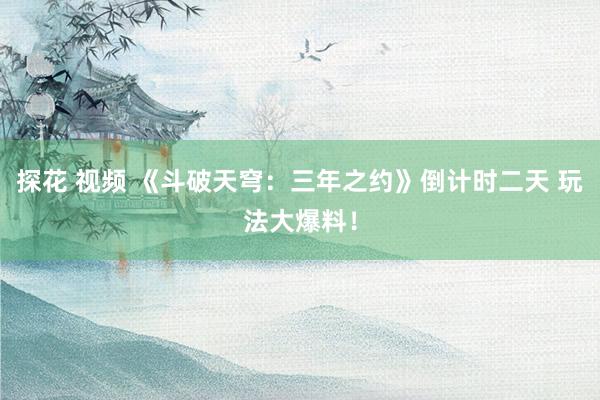 探花 视频 《斗破天穹：三年之约》倒计时二天 玩法大爆料！